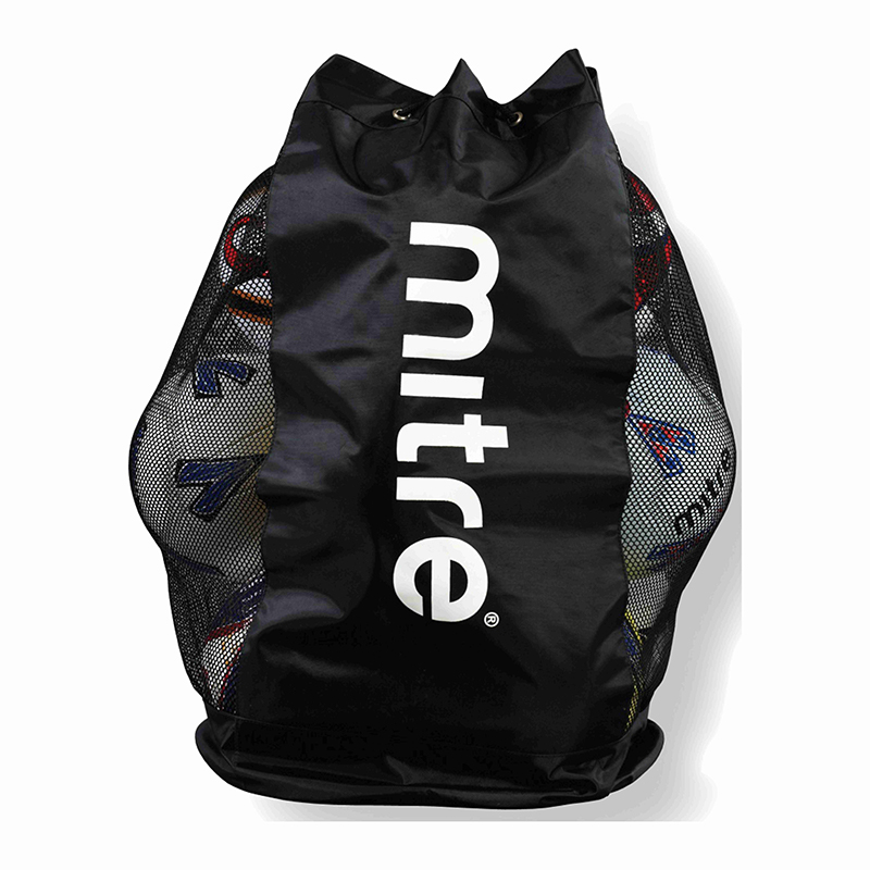 Mitre 12 Football Mesh Ball Sack Black