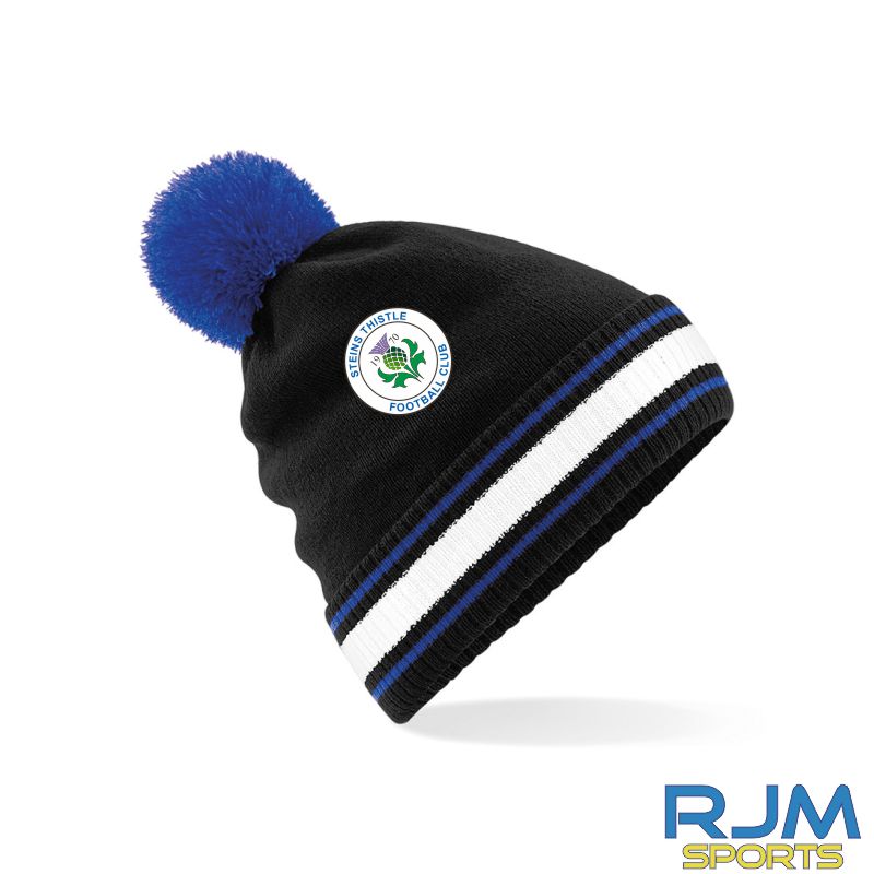 Steins Thistle Bobble Hat Black Bright Royal White