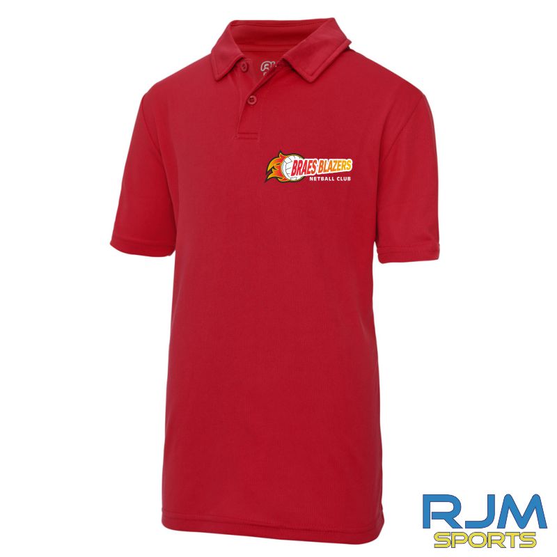 Braes Blazers AWDis Kids Polo Shirt Red