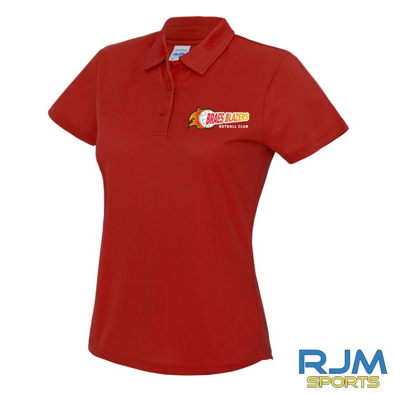 Braes Blazers AWDis Ladies Polo Shirt Red