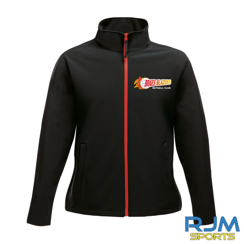 Braes Blazers Regatta Ladies Soft Shell Jacket Black Red