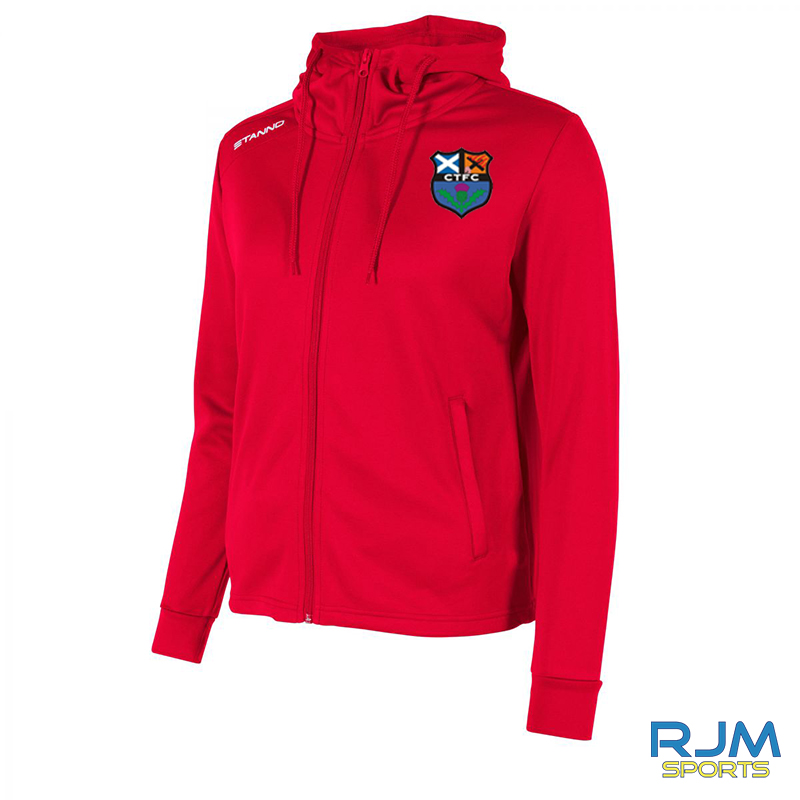 Callander Thistle FC Stanno Field Coaches Hooded Ladies Jacket Red