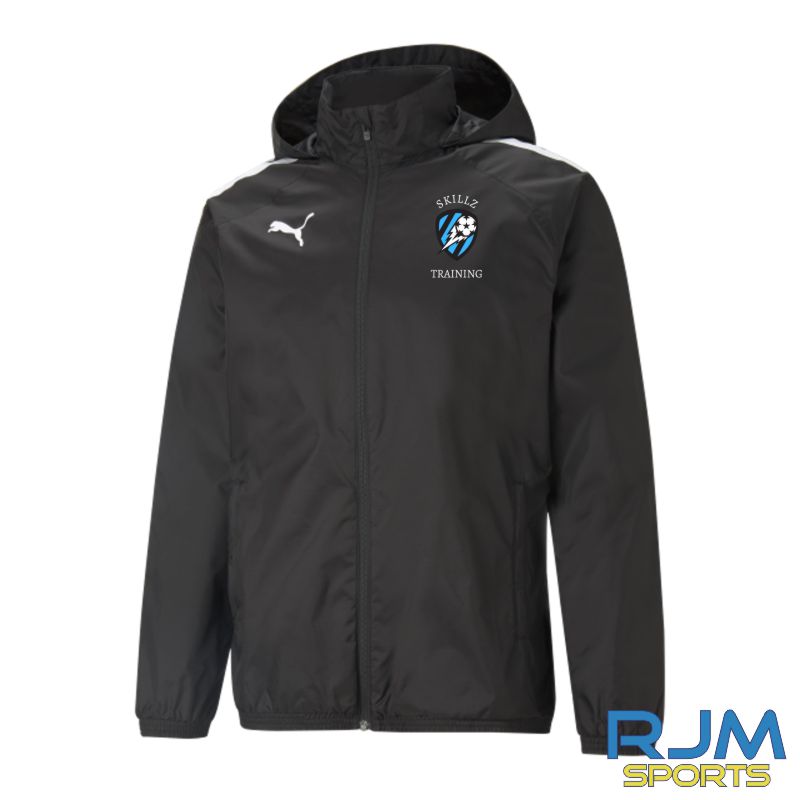 Skillz Training Puma Team Liga Rain Jacket Black White
