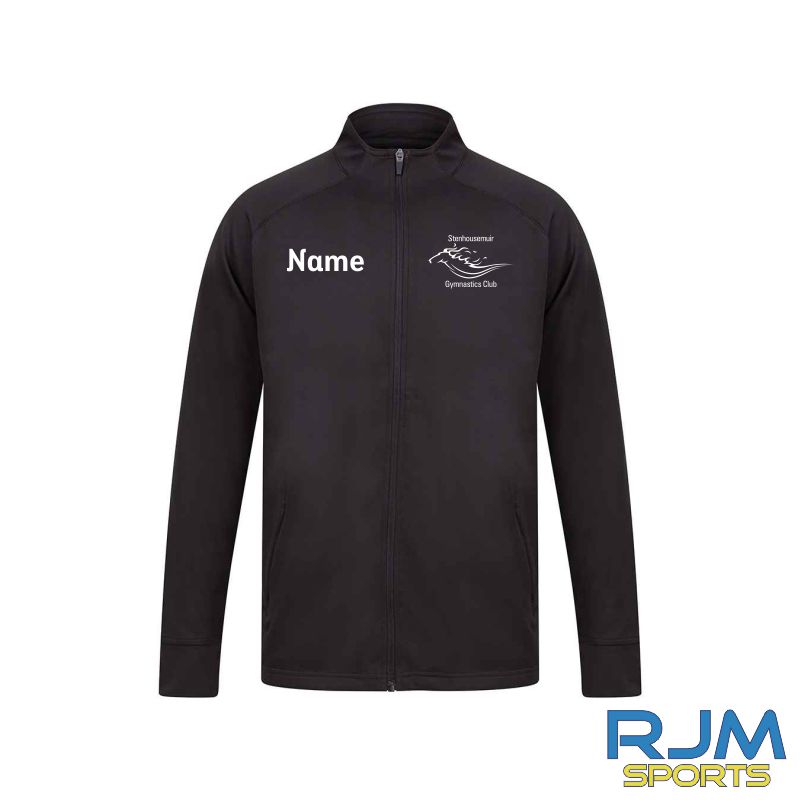 Stenhousemuir Gymnastics Club Girls Finden & Hales Knitted Tracksuit Top Black/Black