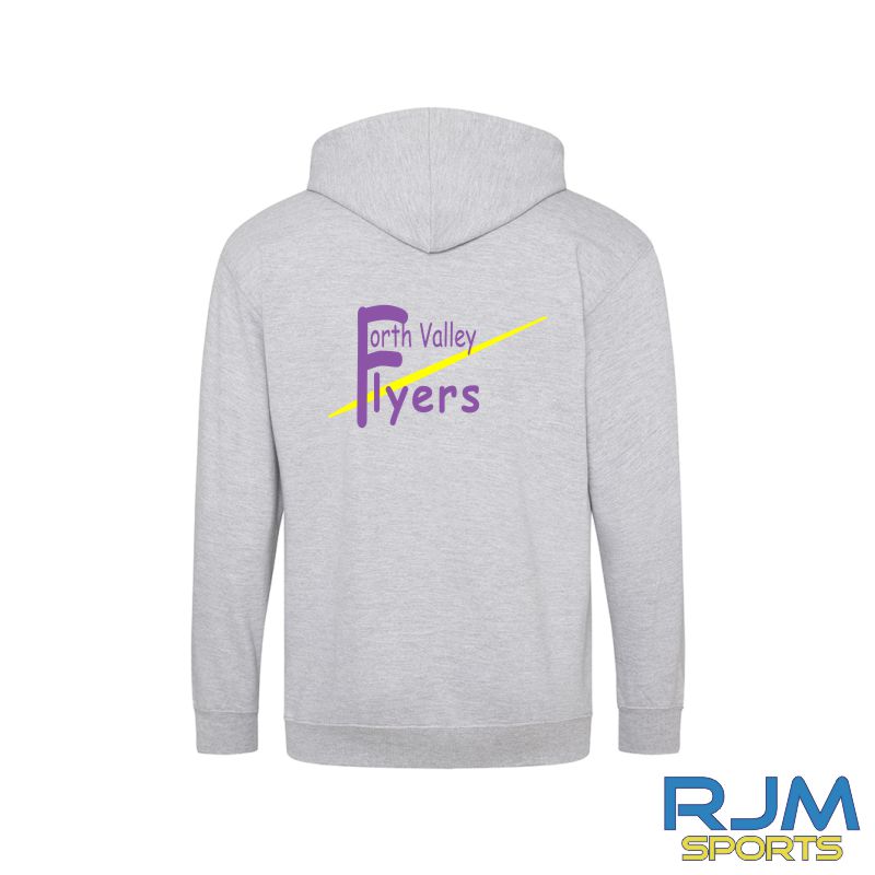Forth Valley Flyers AWDis Zipped Hoodie Heather Grey - Image 2