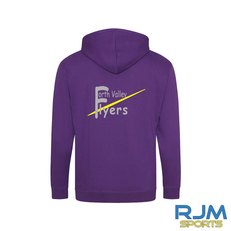 Forth Valley Flyers AWDis Zipped Hoodie Purple - Image 2