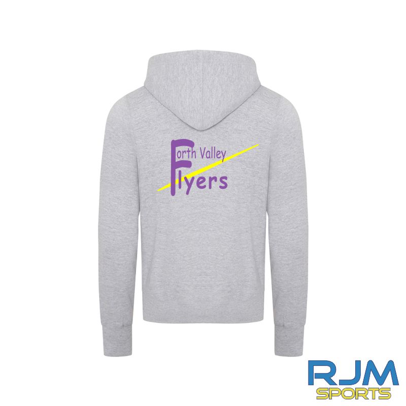 Forth Valley Flyers AWDis Chunky Zipped Hoodie Heather Grey - Image 2