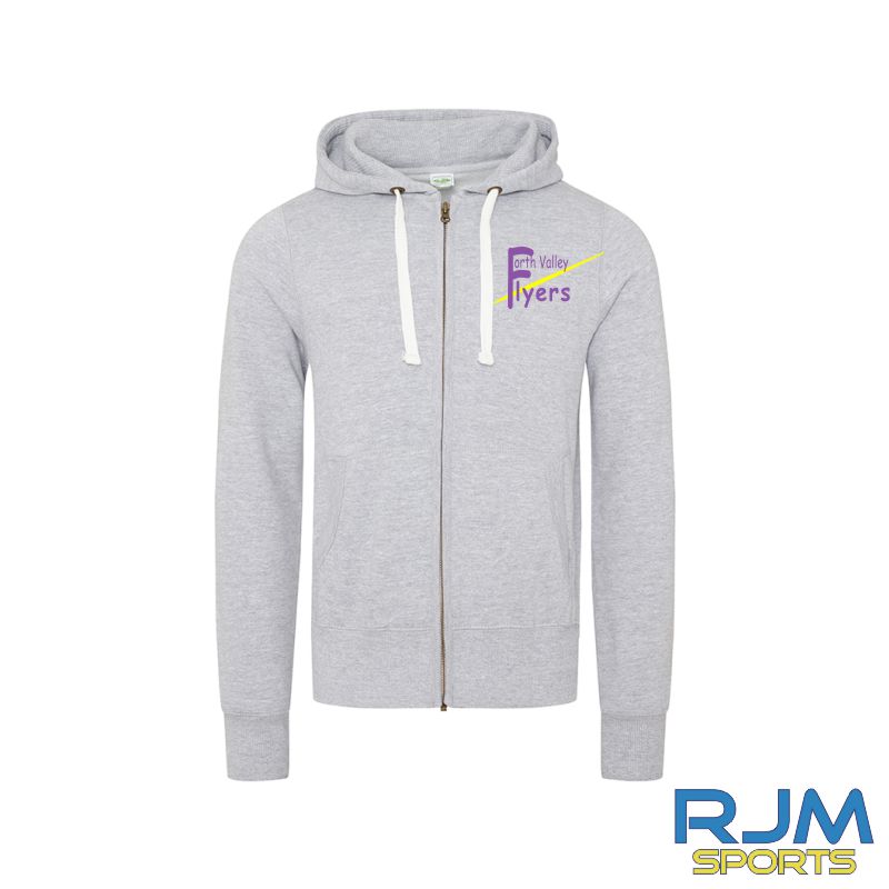 Forth Valley Flyers AWDis Chunky Zipped Hoodie Heather Grey