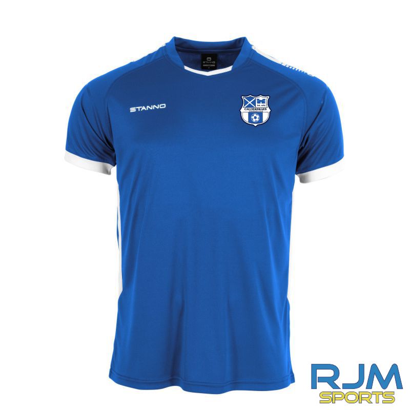 Calderbraes FC Stanno First Short Sleeve Home Shirt Royal/White