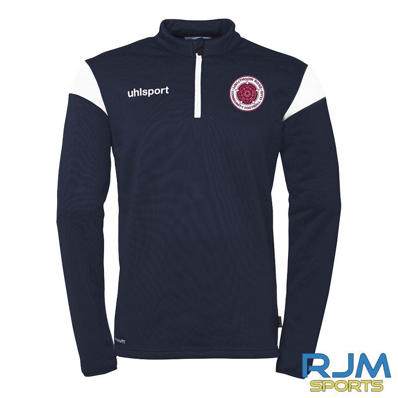Linlithgow Rose Community FC Players Training Uhlsport Squad 27 Quarter Zip Navy/White