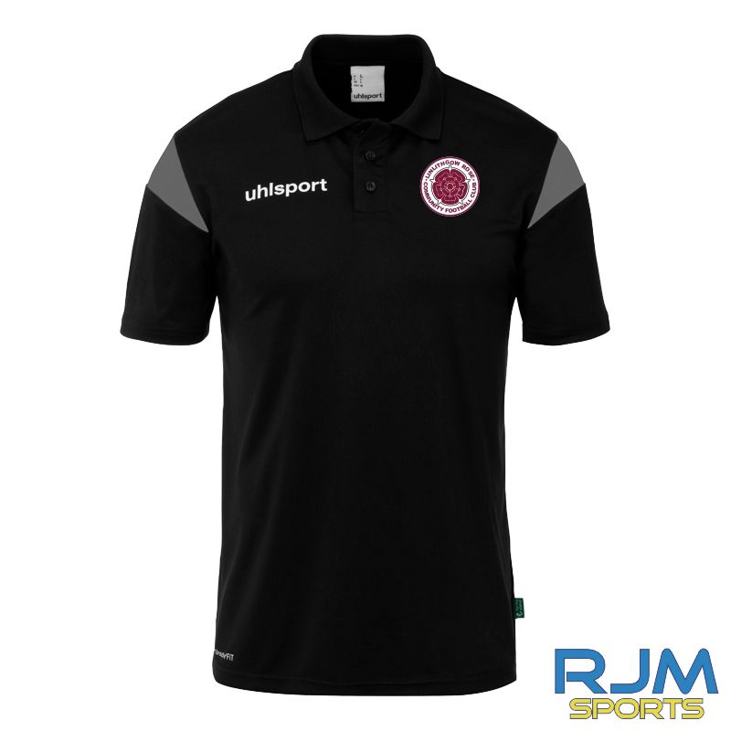 Linlithgow Rose Community FC Coaches Uhlsport Squad 27 Polo Shirt Black
