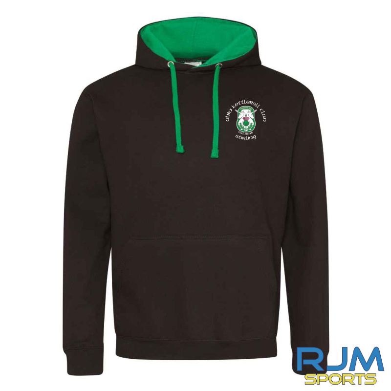 Alba Kettlebell Clan AWDis Varsity Hoodie Jet Black/Kelly Green