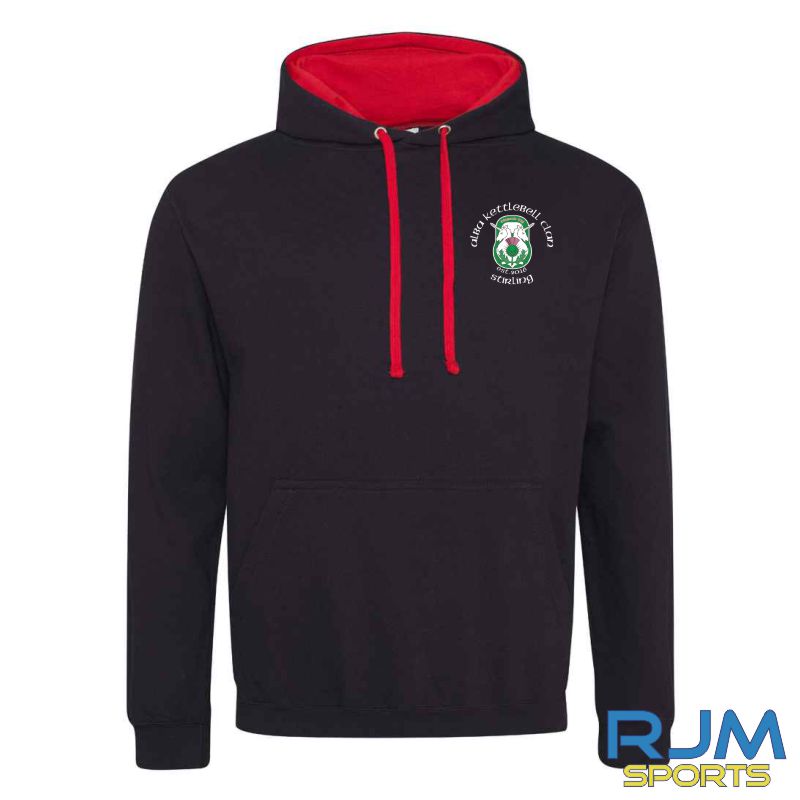 Alba Kettlebell Clan AWDis Varsity Hoodie Jet Black/Fire Red