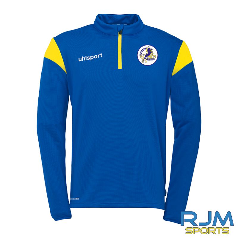 Cumbernauld Colts FC Uhlsport Squad 27 Classic Jacket Azure Blue/Lime Yellow