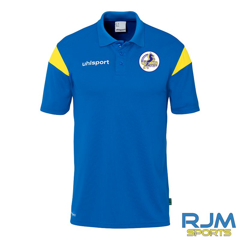 Cumbernauld Colts FC Uhlsport Squad 27 Polo Azure Blue/Lime Yellow