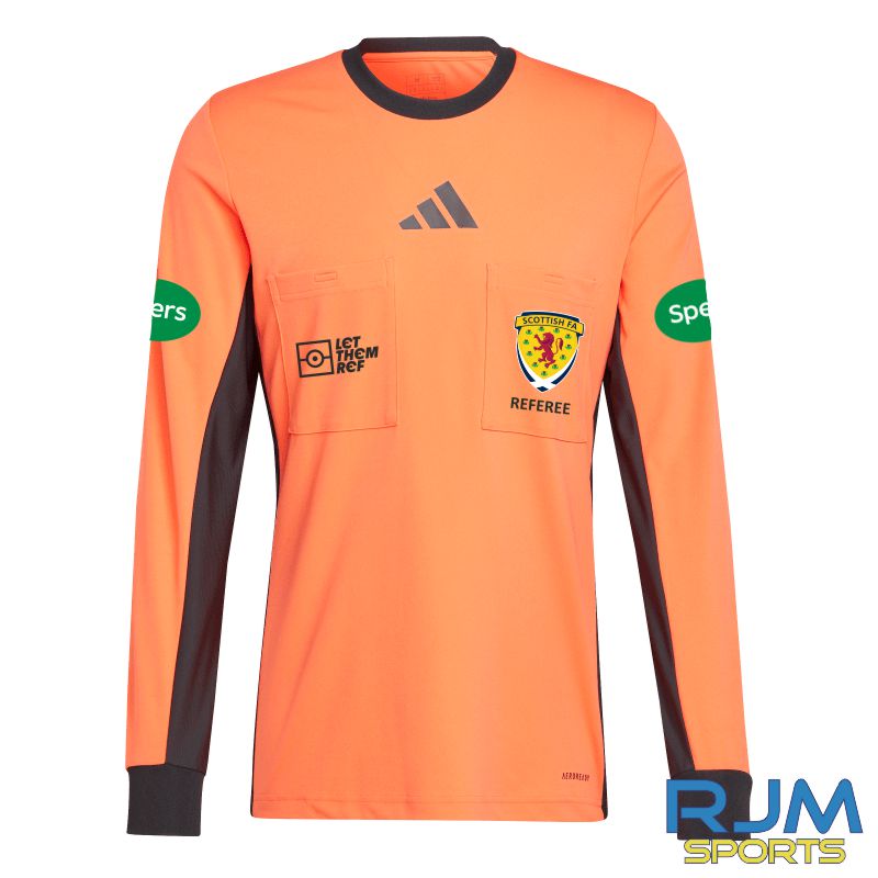 Scottish FA Adidas Referee 24 Long Sleeve Jersey Easy Coral