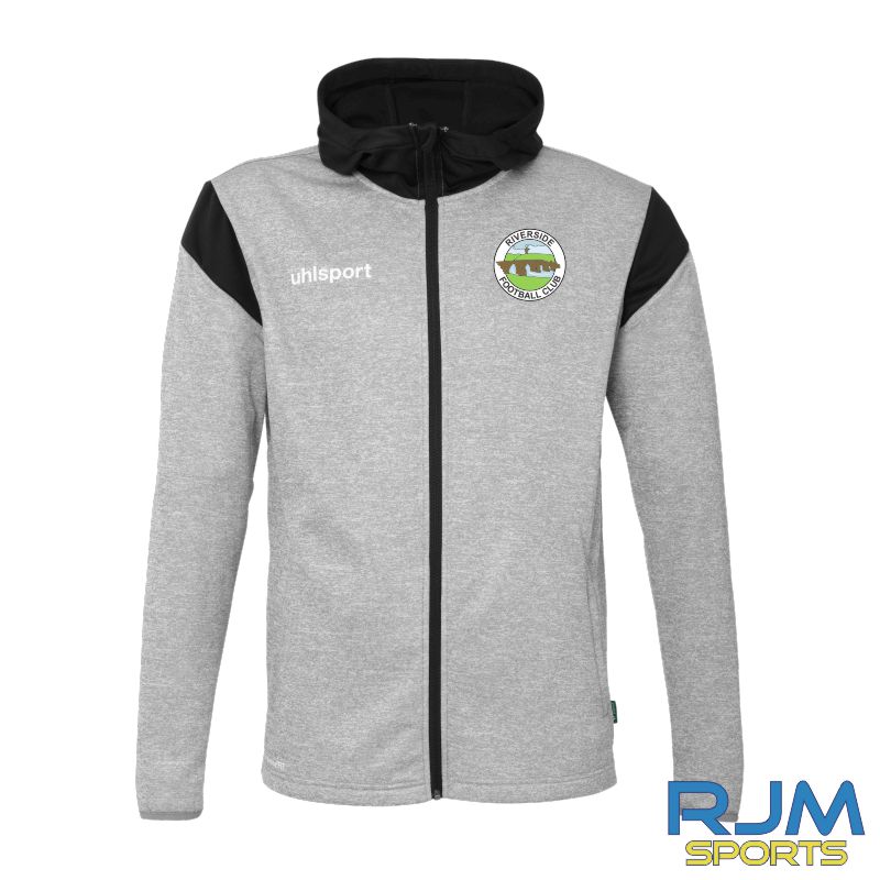 Riverside FC Coaches Uhlsport Squad 27 Track Hood Jacket Dark Grey Melange/Black