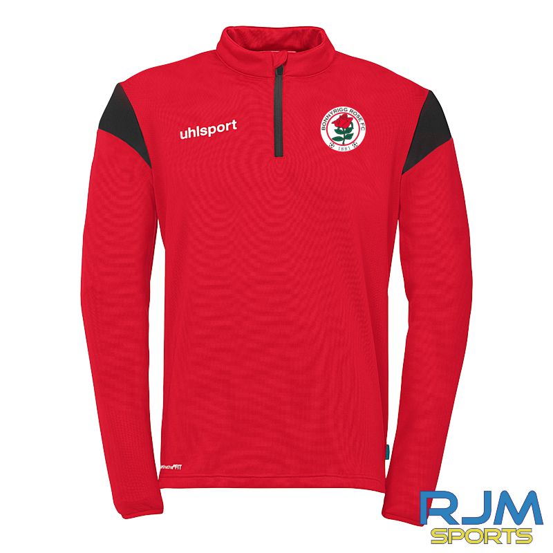 Bonnyrigg Rose FC Uhlsport Squad 27 1/4 Zip Red/Black