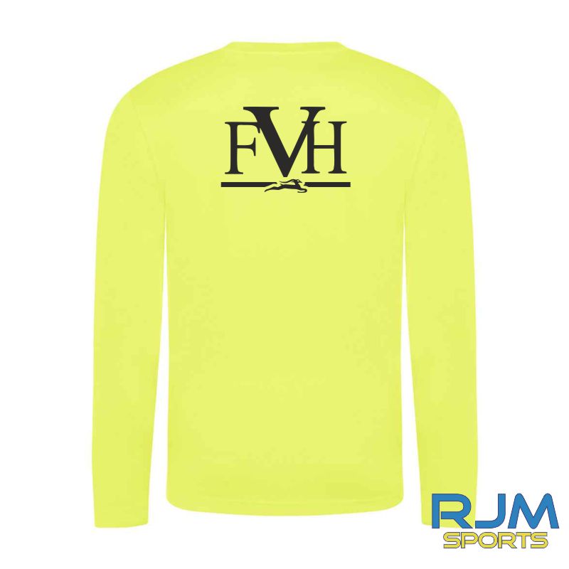 Falkirk Victoria Harriers AWDis Cool Longsleeve T-Shirt Electric Yellow - Image 2