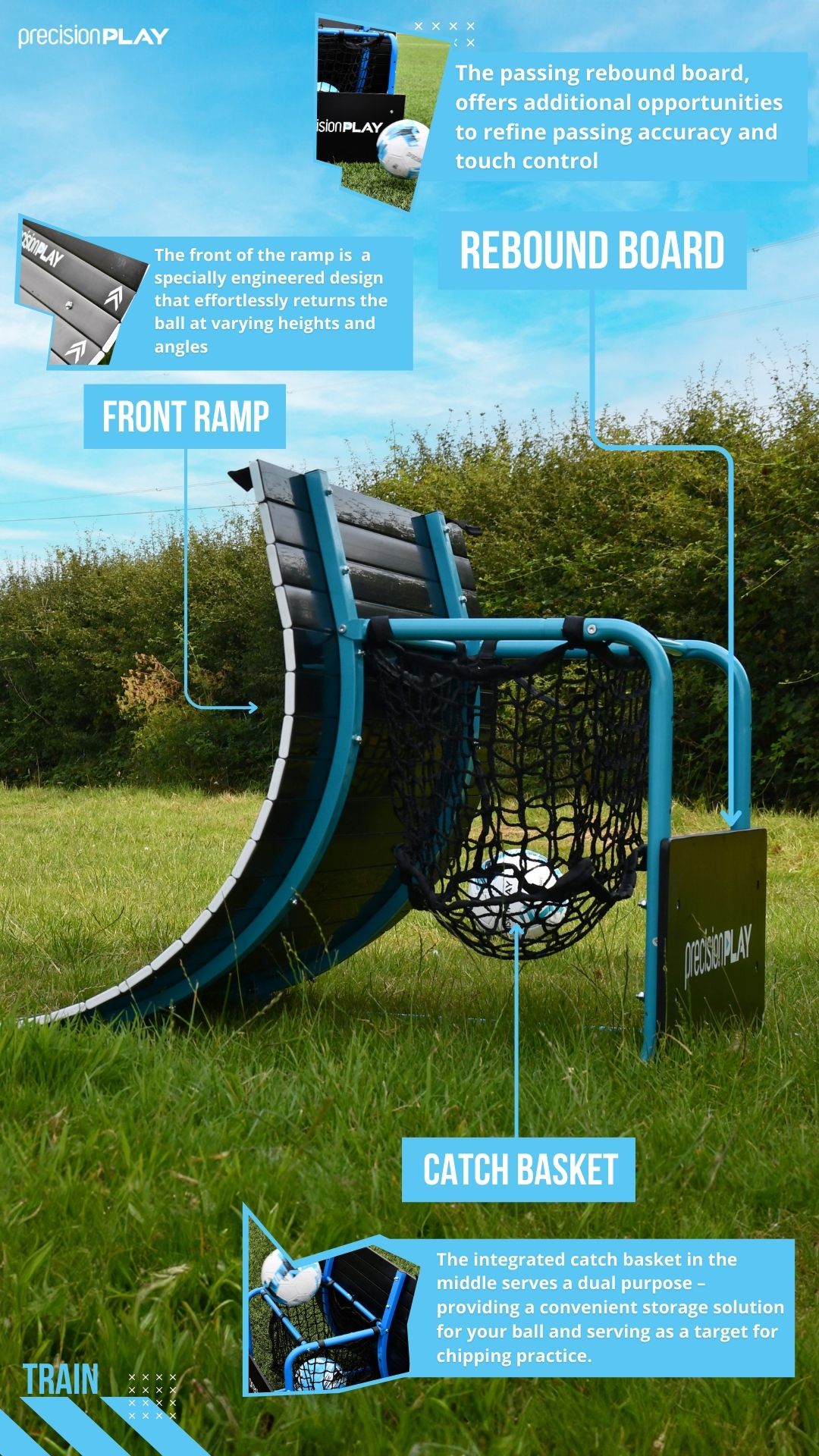 PrecisionPLAY Skills Trainer Ramp Rebounder - Image 2