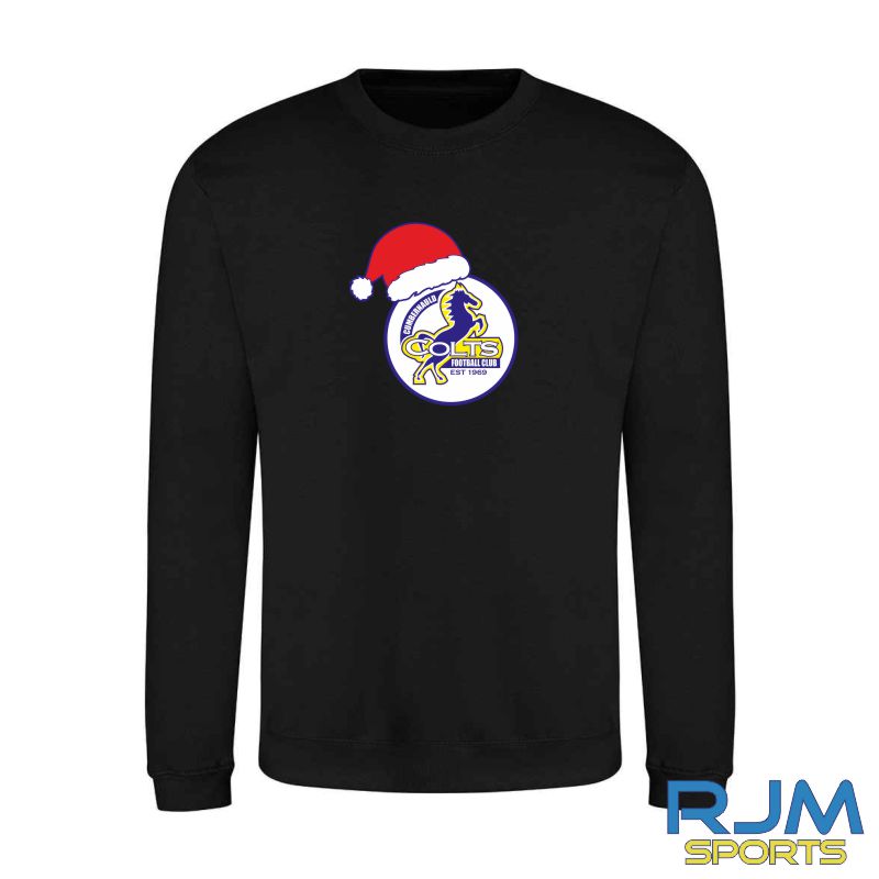Cumbernauld Colts FC Christmas Santa Hat Badge Sweatshirt - Image 3