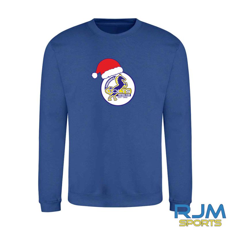Cumbernauld Colts FC Christmas Santa Hat Badge Sweatshirt - Image 4