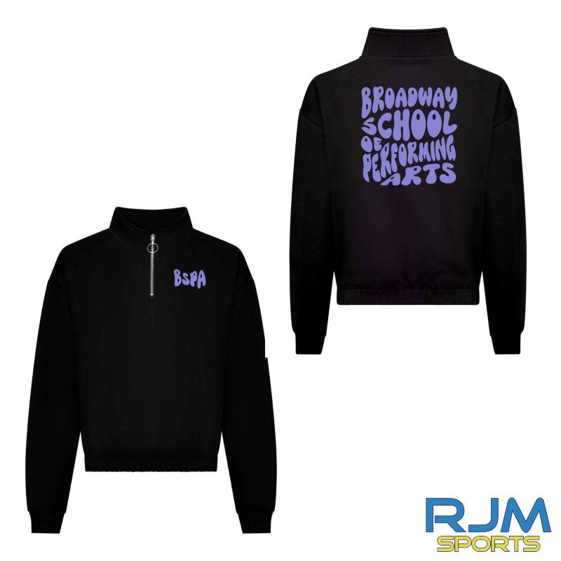 BSPA Adults Groovy Logo Croped 1/4 Zip Sweatshirt - Image 3