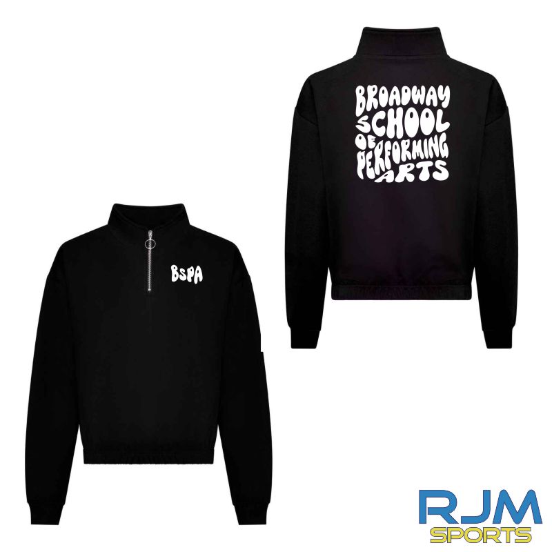 BSPA Adults Groovy Logo Croped 1/4 Zip Sweatshirt - Image 4