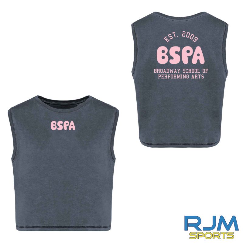 BSPA Adults Est 2009 Logo Cropped Tank Top Mineral Grey - Image 3
