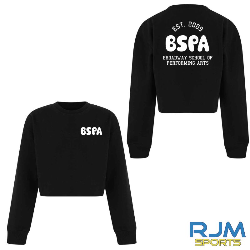 BSPA Adults Est 2009 Logo Cropped Sweatshirt Black - Image 3