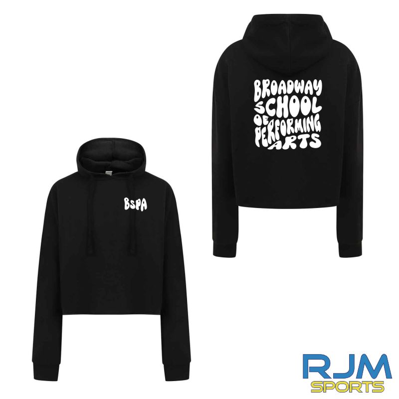 BSPA Adults Groovy Logo Cropped Hoodie Black - Image 3