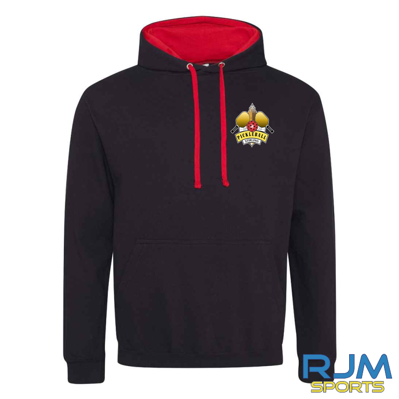 Pickleball Stirling AWDis Varsity Hoodie Black/Red