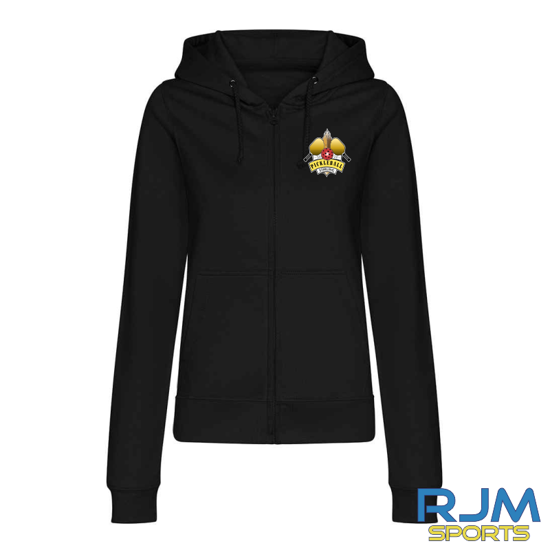 Pickleball Stirling AWDis Ladies Zipped Hoodie Deep Black