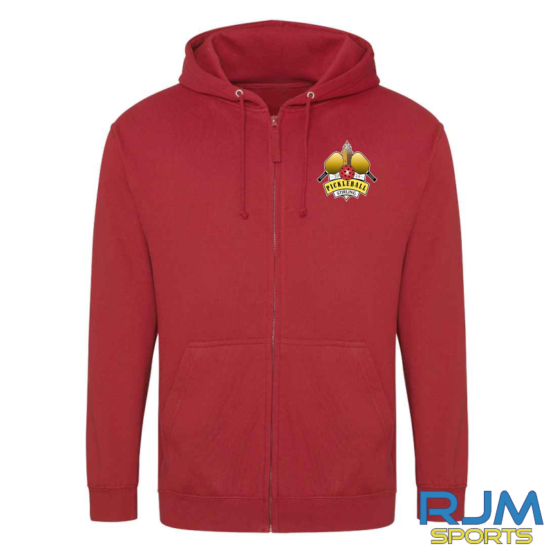 Pickleball Stirling AWDis Zipped Hoodie Fire Red