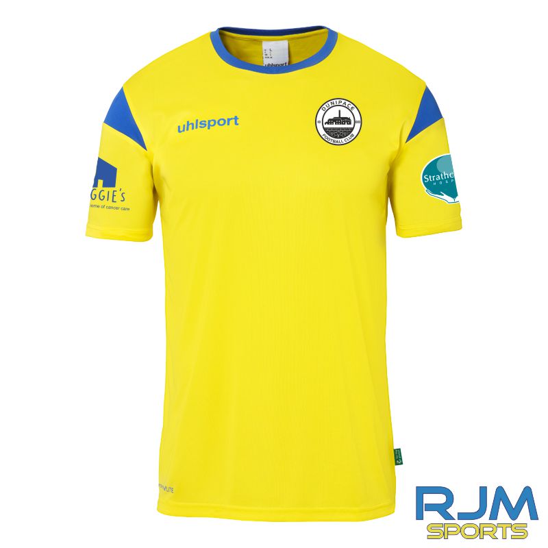 Dunipace FC Uhlsport Squad 27 Away Jersey Lime Yellow/Azure Blue