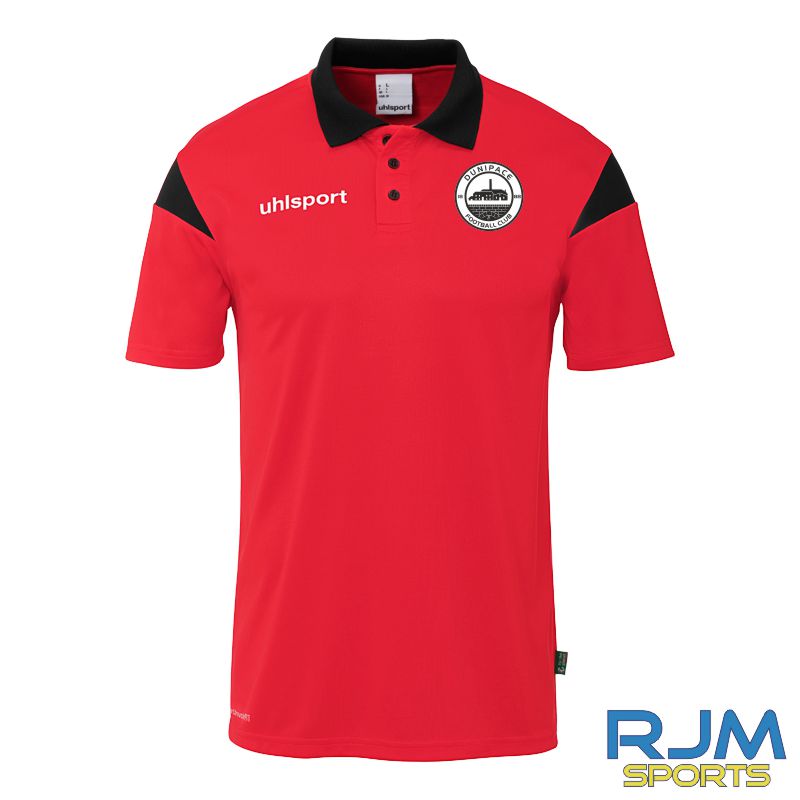 Dunipace FC Match Day Uhlsport Squad 27 Polo Shirt Red/Black
