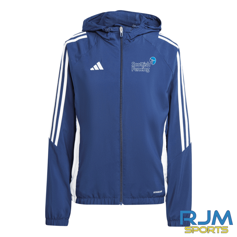 Scottish Fencing Adidas Women's Tiro 24 Windbreaker Jacket Navy/White