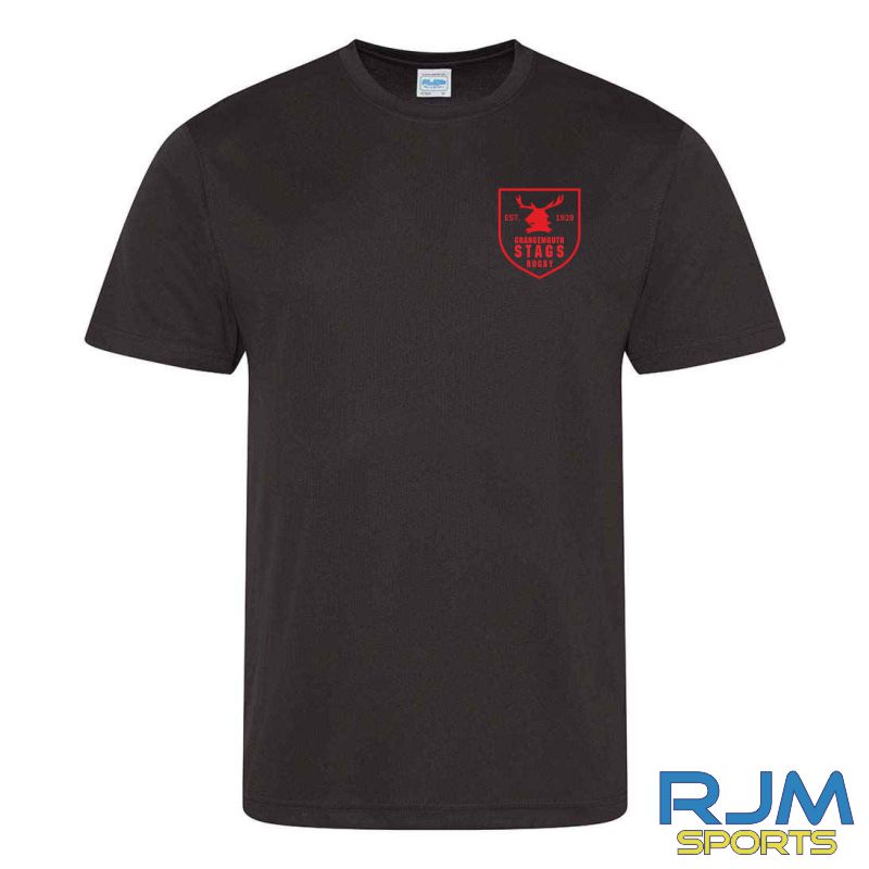 Grangemouth Stags Rugby AWDis Cool T-Shirt Black