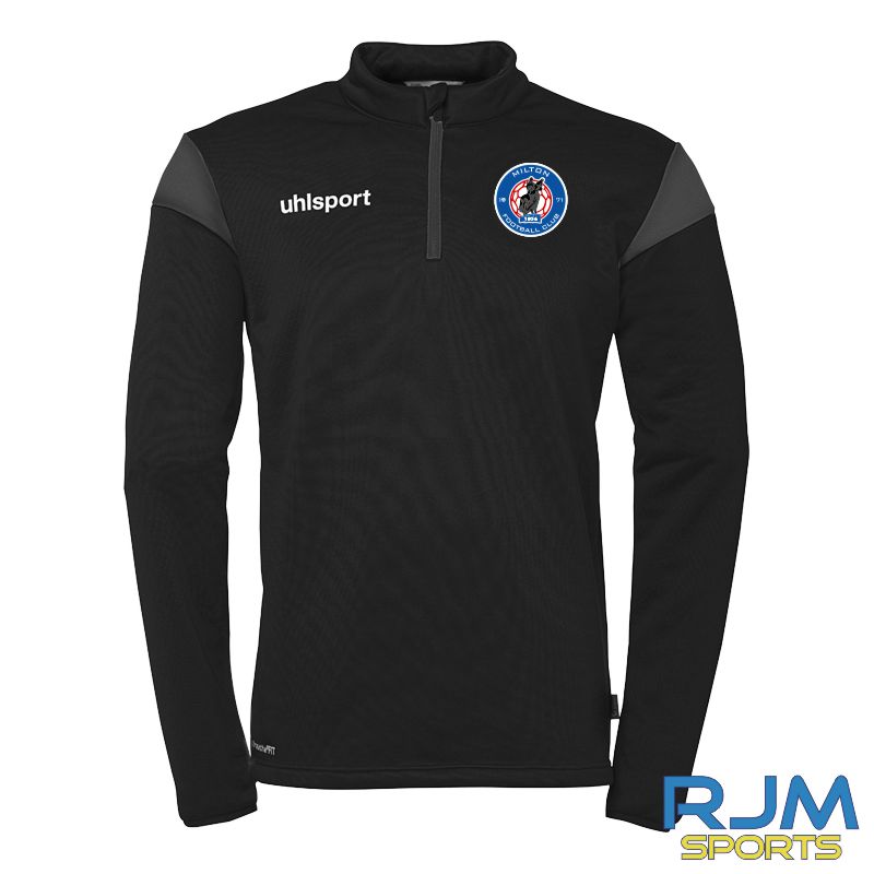 Milton FC Coaches Kit Uhlsport Squad 27 1/4 Zip Top Black/Anthracite