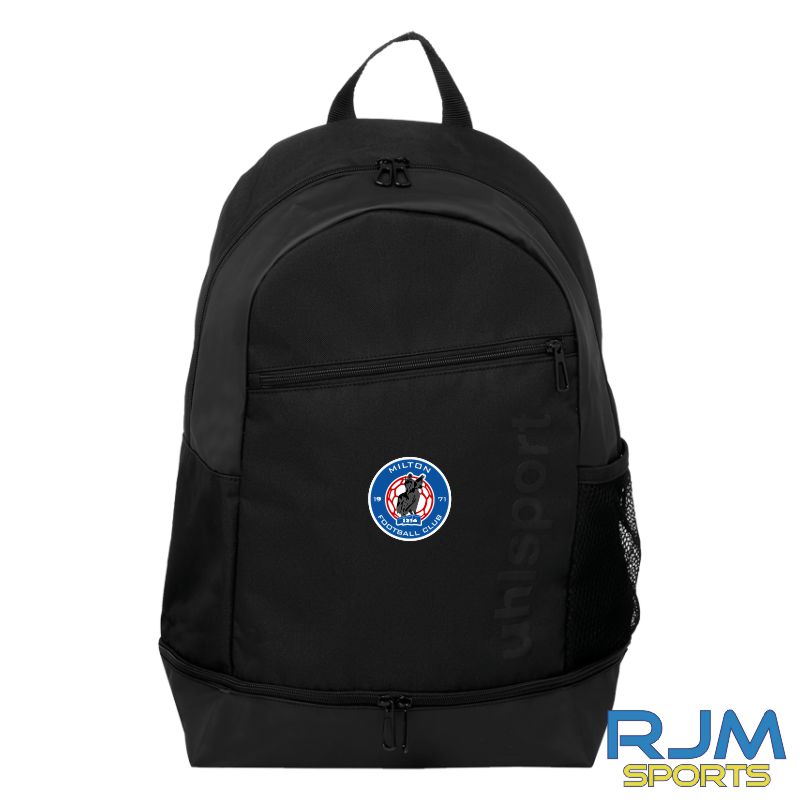 Milton FC Uhlsport Essential Backpack with Bottom Compartment Black