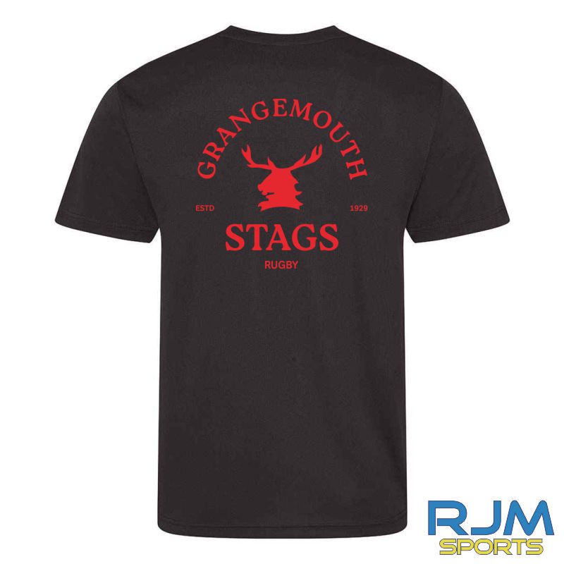 Grangemouth Stags Rugby AWDis Cool T-Shirt Black - Image 2