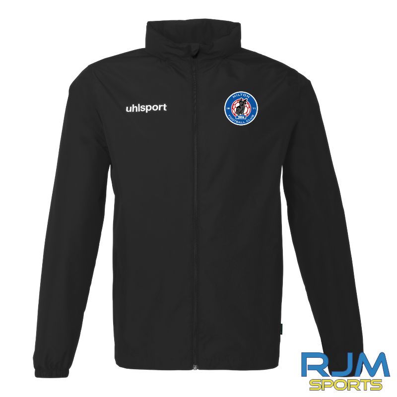Milton FC Coaches Kit Uhlsport Essential All Weather Jacket Black