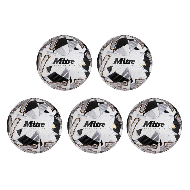 Mitre Ultimax Evo 23 Football - 5 Ball Deal White/Silver/Black