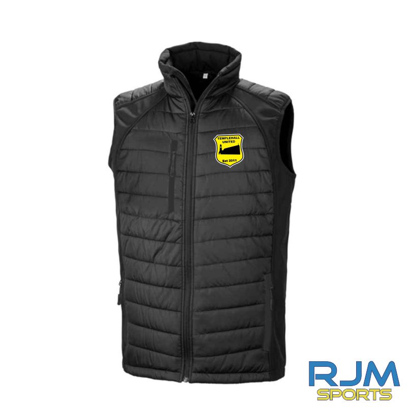 Templehall United Result Padded Gilet Black