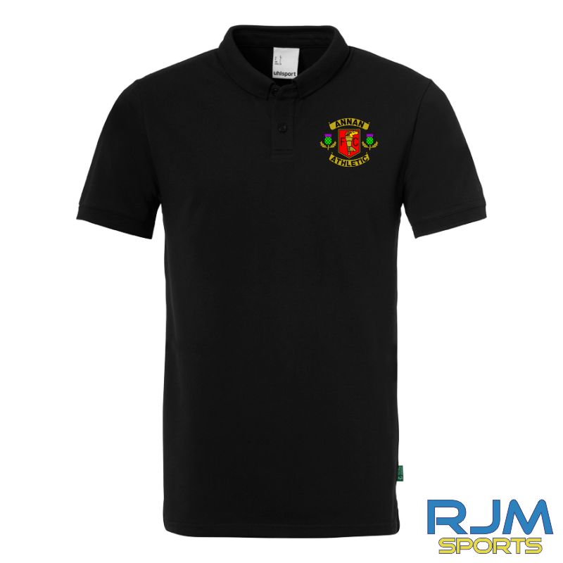 Annan Athletic FC Uhlsport Essential Polo Shirt Prime Black