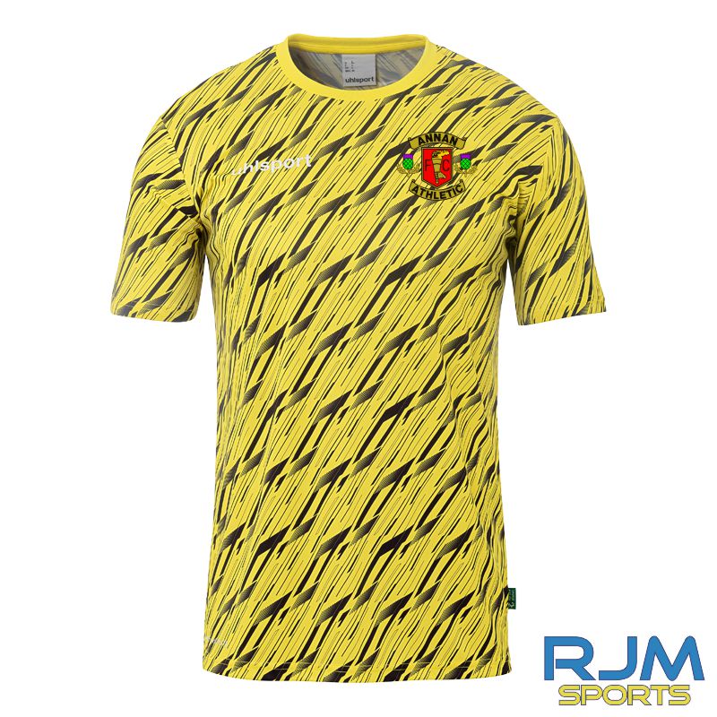 Annan Athletic FC Uhlsport Progressive 28 Shirt Yellow/Black