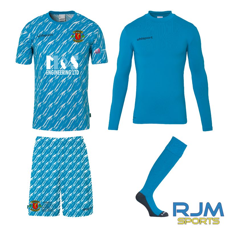 Annan Athletic FC Uhlsport Progressive Home Goalkeeper Bundle Cyan/White
