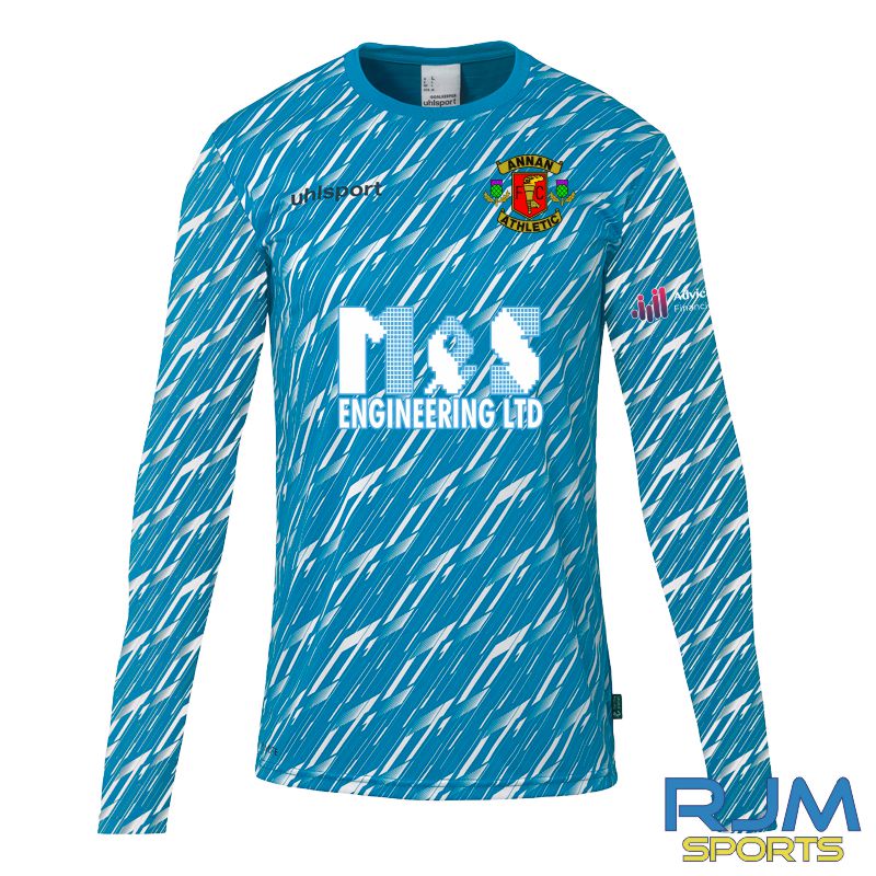 Annan Athletic FC Uhlsport Progressive Home Goalkeeper Shirt Cyan/White