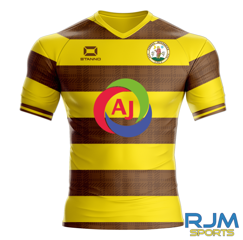 Forres Mechanics FC Stanno Bespoke Home Jersey Gold/Brown