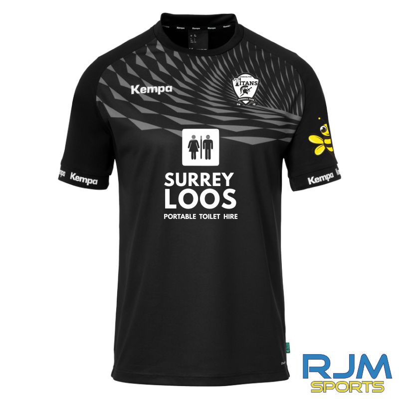 Carshalton Titans Handball Club Kempa Wave 26 Away Shirt Black